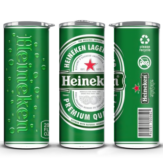 20oz Straight Hot & Cold Tumbler Cup Heineken Design