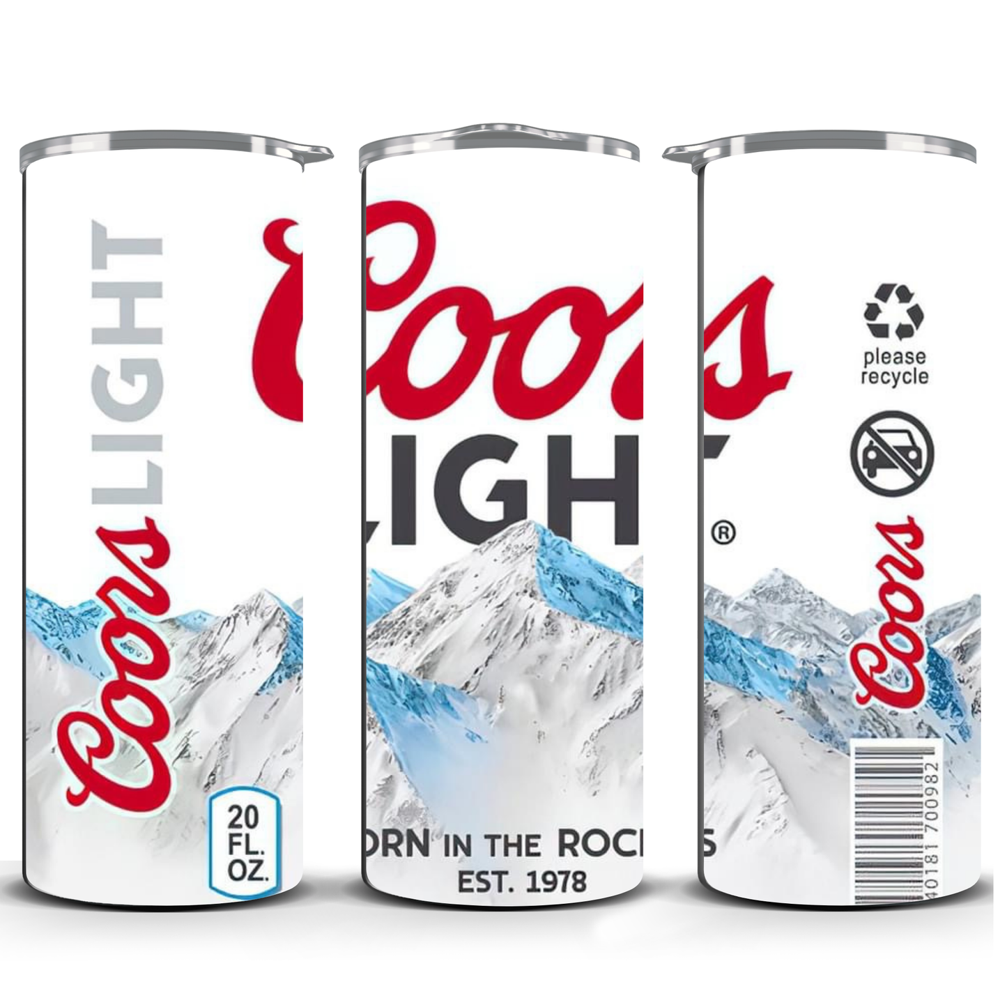 20oz Straight Hot & Cold Tumbler Cup Coors Light Design