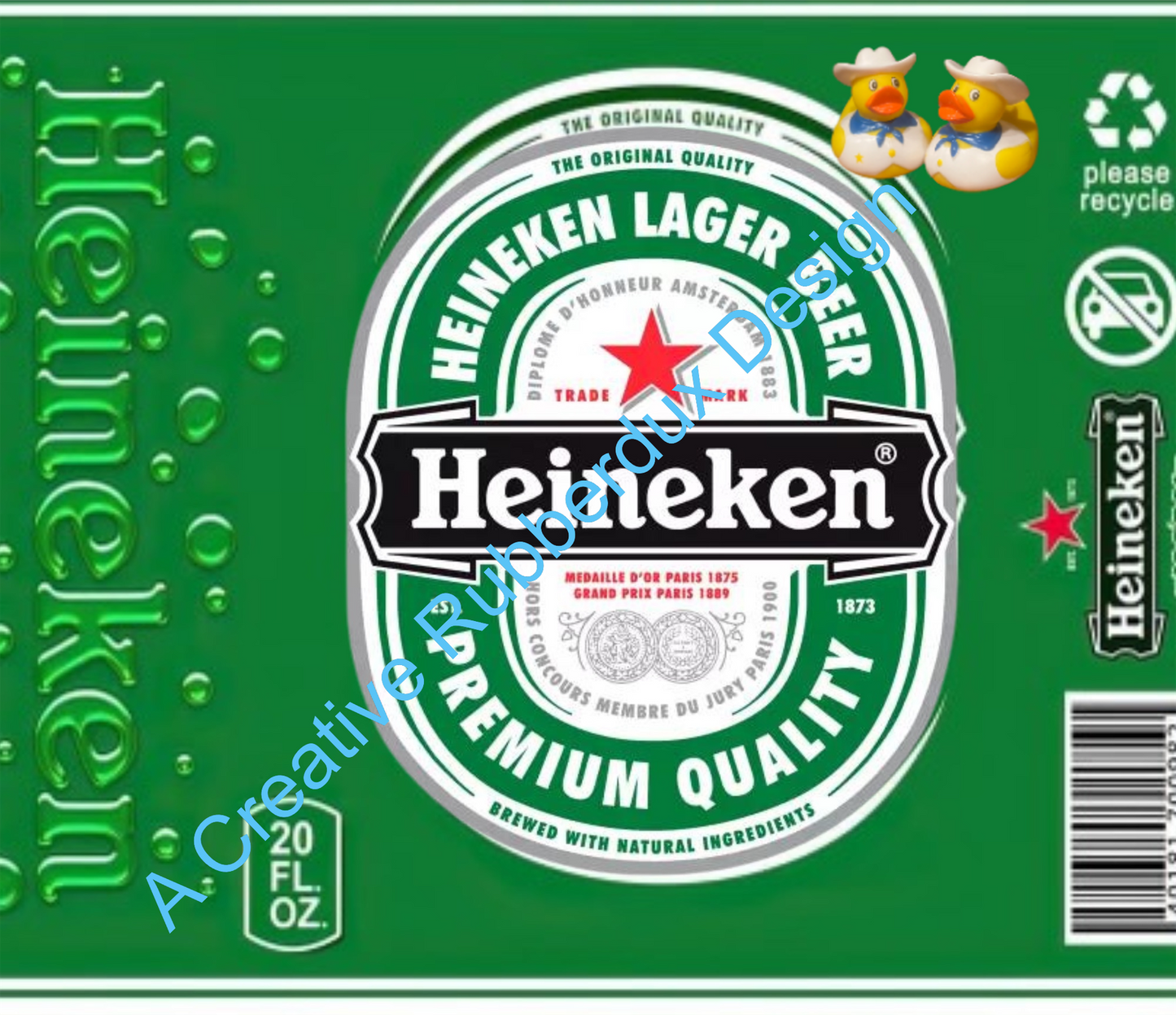 20oz Straight Hot & Cold Tumbler Cup Heineken Design