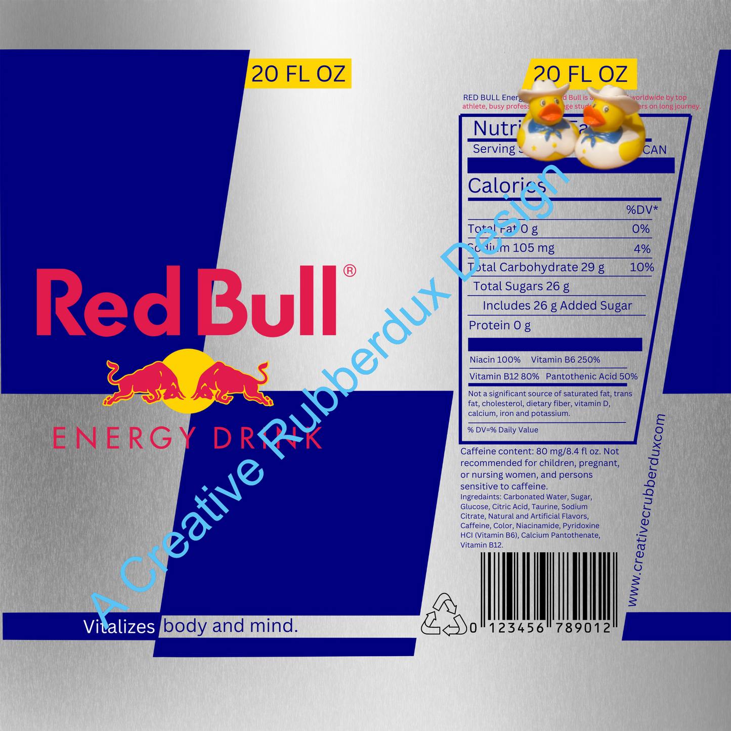 20oz Straight Hot & Cold Tumbler Cup Red Bull Design Energy Drink